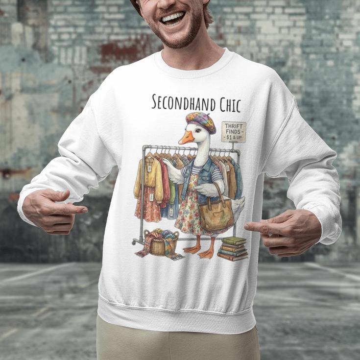 Thrifting Goose Vintage Fashion Book Lover Unisex Sweatshirt