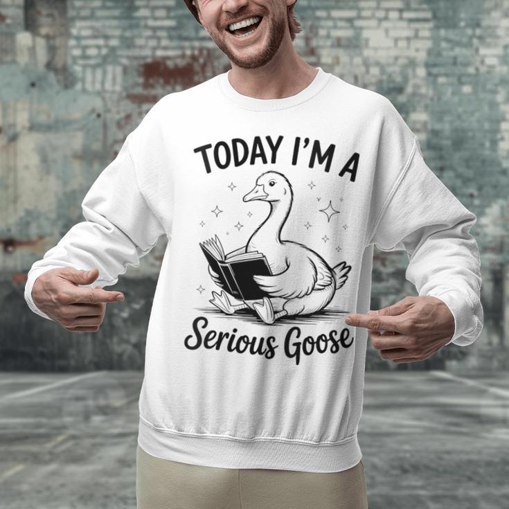Today I'm A Serious Goose Animal Reading Book Lovers Unisex Sweatshirt Today I'm A Serious Goose Animal Reading Book Lovers Unisex Sweatshirt