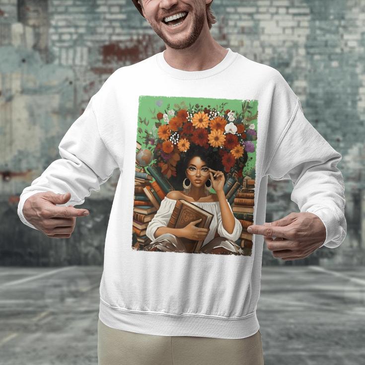 History Month Black Afro Girl Women Book Lovers Floral Unisex Sweatshirt History Month Black Afro Girl Women Book Lovers Floral Unisex Sweatshirt