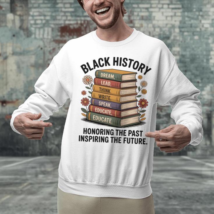 History Month Teacher Reading Book Lover Floral Stack Premium Tri-Blend Unisex Sweatshirt