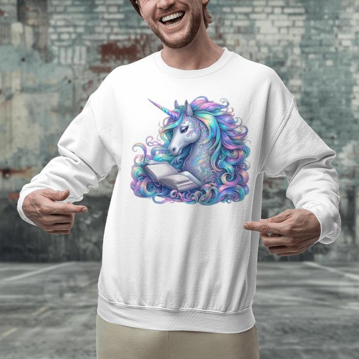 Unicorn Reading For Book Lovers Readers Unisex Sweatshirt