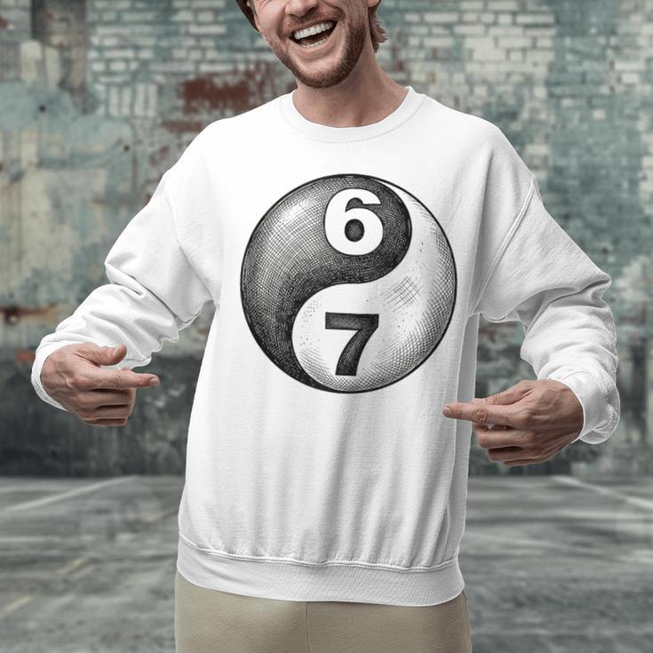 Vintage 6 7 Sketch Yin Yang Namaste Six Seven Nostalgia Unisex Sweatshirt