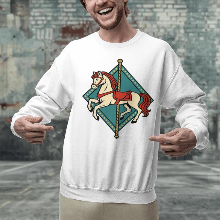 Vintage Carousel Horse Merry Go Round Nostalgia Art Premium Unisex Sweatshirt