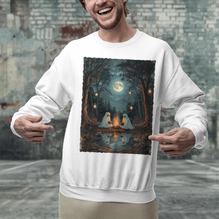 Vintage Ghost Book Reading Camping Gothic Halloween Teachers Unisex Sweatshirt Vintage Ghost Book Reading Camping Gothic Halloween Teachers Unisex Sweatshirt