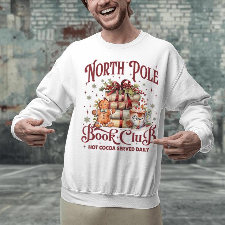 Vintage Retro North Pole Book Club Hot Cocoa Unisex Sweatshirt