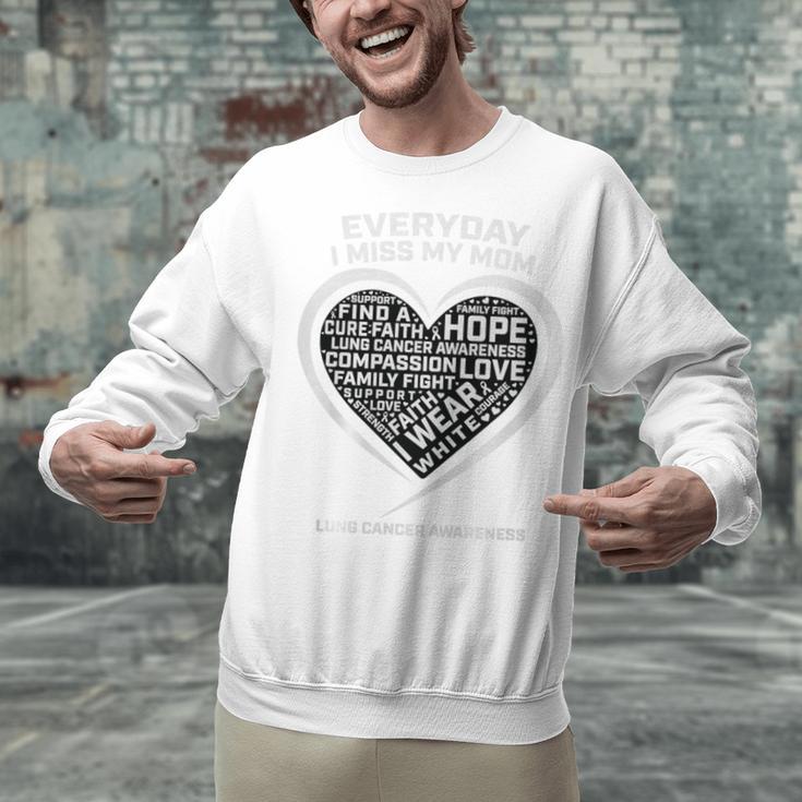 Wear In Memory Of I Miss My Mom Lung Cancer Awareness Premium Unisex Sweatshirt