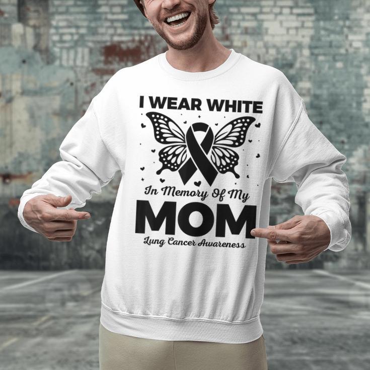 I Wear In Memory Of My Mom Butterfly Lung Cancer Unisex Sweatshirt
