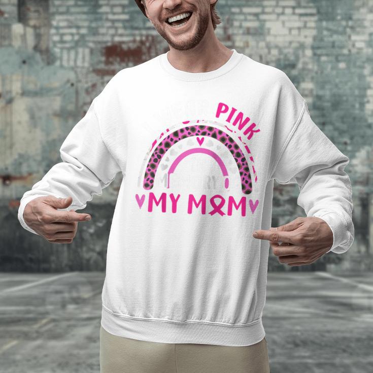 I Wear Pink In Memory Of My Mom Breast Cancer Awareness Raglan Baseball Tee Unisex Sweatshirt