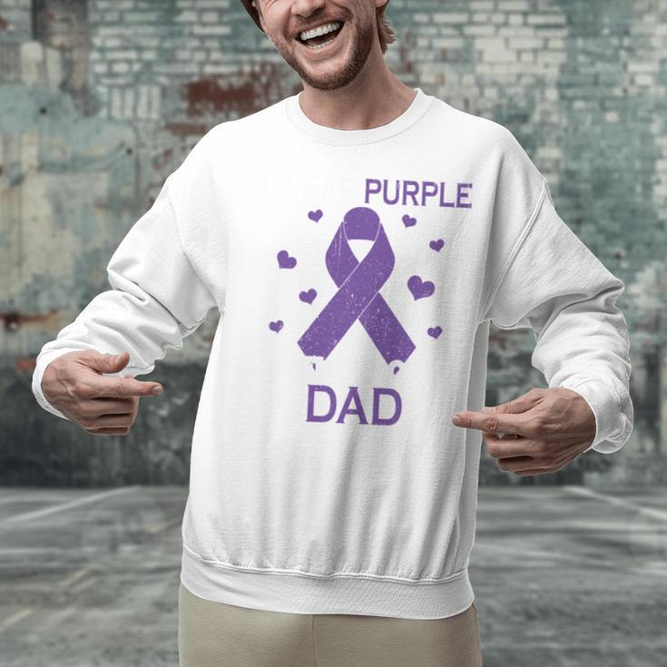 I Wear Purple In Memory Of Dad Pancreatic Cancer Awareness Unisex Sweatshirt I Wear Purple In Memory Of Dad Pancreatic Cancer Awareness Unisex Sweatshirt