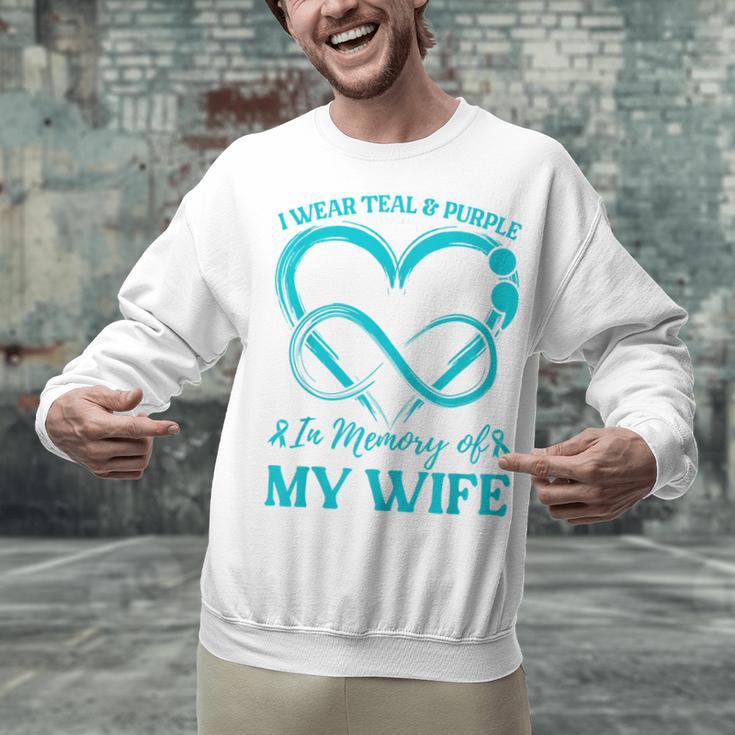 I Wear Teal & Purple In Memory Of My Wife Unisex Sweatshirt I Wear Teal & Purple In Memory Of My Wife Unisex Sweatshirt
