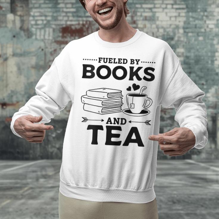 Women's Fueled By Books And Tea Book Lover Bookworm Reading Books Unisex Sweatshirt