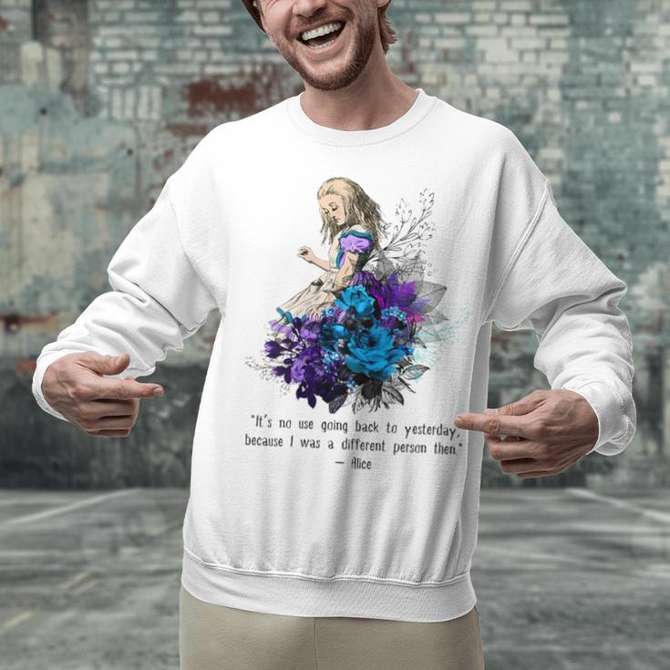 Women's Vintage Book Quote It’s No Use Going Back To Yesterday Unisex Sweatshirt