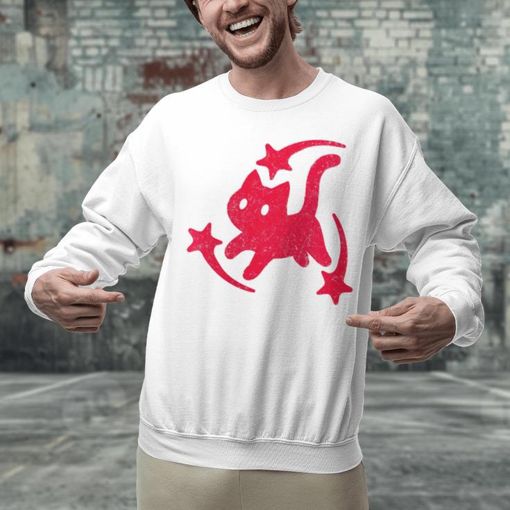 Yk2 Grunge Scary Cat With Shooting Stars 90s Nostalgia Unisex Sweatshirt Yk2 Grunge Scary Cat With Shooting Stars 90s Nostalgia Unisex Sweatshirt