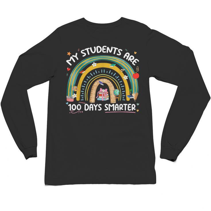 100th Day Of School Teachers Students Women Floral Books Unisex Long Sleeve T-Shirt