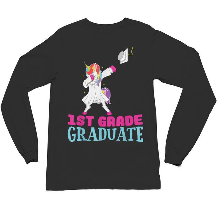 1st Grade Graduation Dabbing Unicorn Lover T-Shirt Kids Unisex Long Sleeve T-Shirt