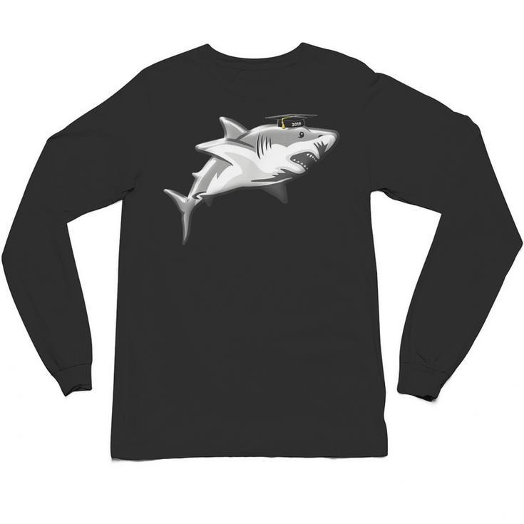 2019 Graduation Shark T Shirt High School College Grad Unisex Long Sleeve T-Shirt