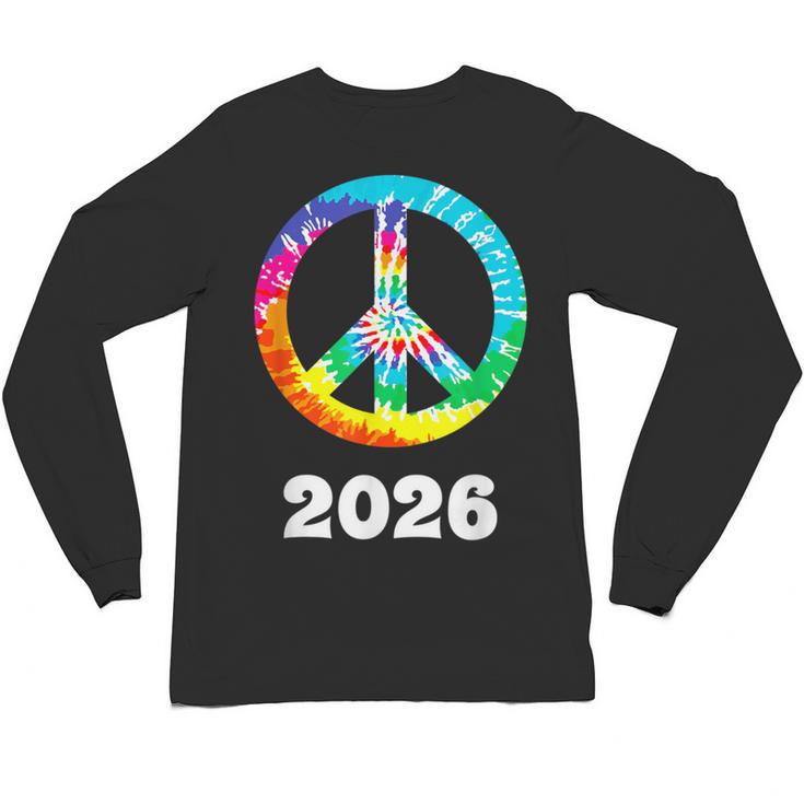 2026 Graduation Class Year Tie Dye Peace Sign Graduate Shirt Unisex Long Sleeve T-Shirt