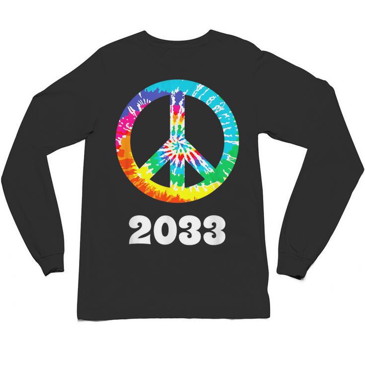 2033 Graduation Class Year Tie Dye Peace Sign Unisex Long Sleeve T-Shirt