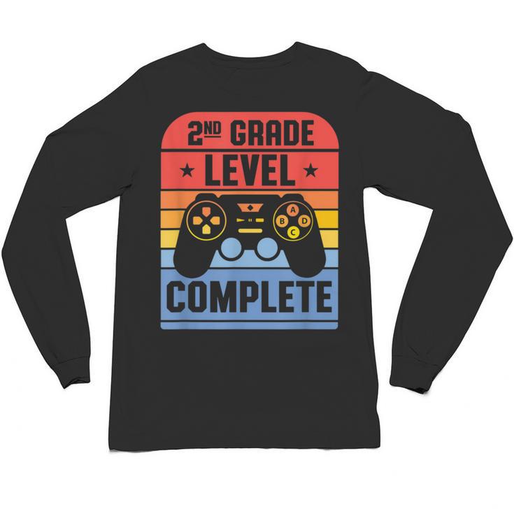2nd Grade Level Complete Graduation Student Video Gamer Unisex Long Sleeve T-Shirt