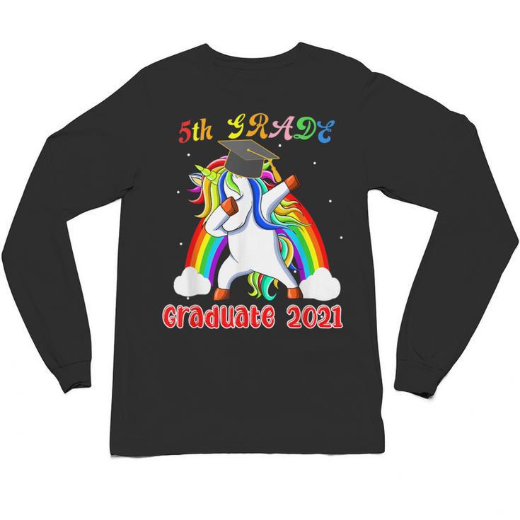 5th Grade Graduate Class 2021 Dabbing Unicorn Graduation Unisex Long Sleeve T-Shirt
