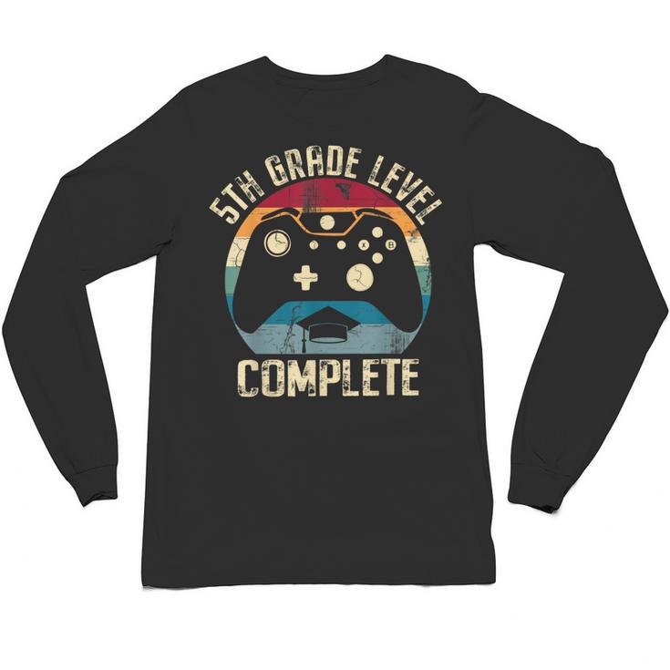 5th Grade Level Complete Gamer Graduation Boys Class Of 2024 Unisex Long Sleeve T-Shirt