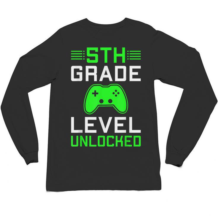 5th Grade Level Unlocked Back To School Gamer Graduation Unisex Long Sleeve T-Shirt