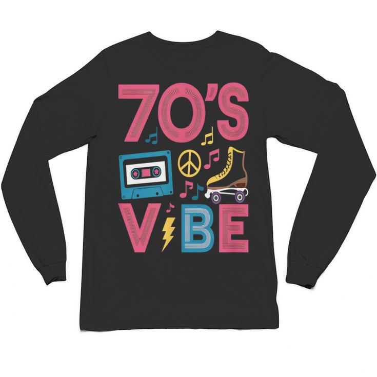 70s Retro Style Roller Skate Cassette Music Nostalgia Unisex Long Sleeve T-Shirt