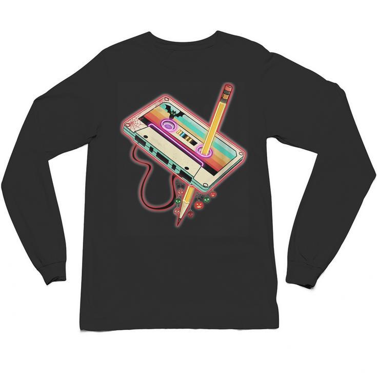 80s 90s Retro Halloween's Party Costume Nostalgia Cassette Unisex Long Sleeve T-Shirt