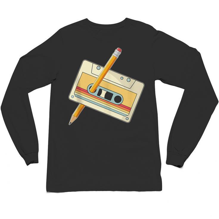 80's 90's Retro Music Party Costume Nostalgia Cassette Unisex Long Sleeve T-Shirt