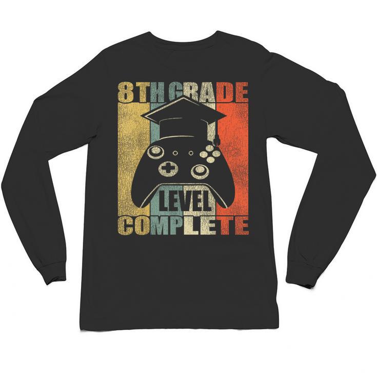 8th Grade Level Complete Gamer Class Of 2024 Graduation Unisex Long Sleeve T-Shirt
