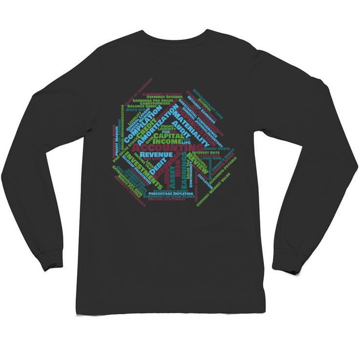Accounting Major Shirt Graduation College CPA Word Cloud Unisex Long Sleeve T-Shirt