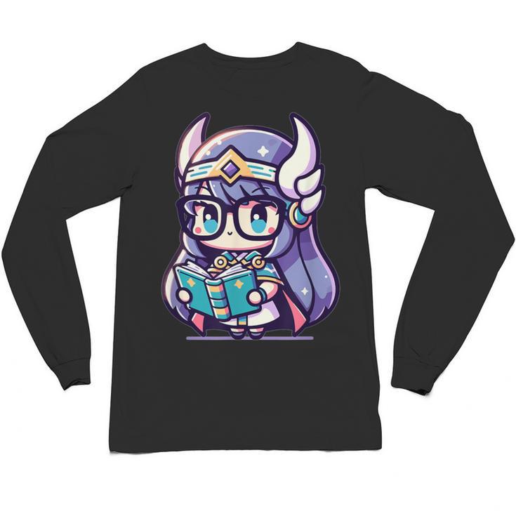 Adorable Book Lover Valkyrie With Reading Glasses Cute Unisex Long Sleeve T-Shirt