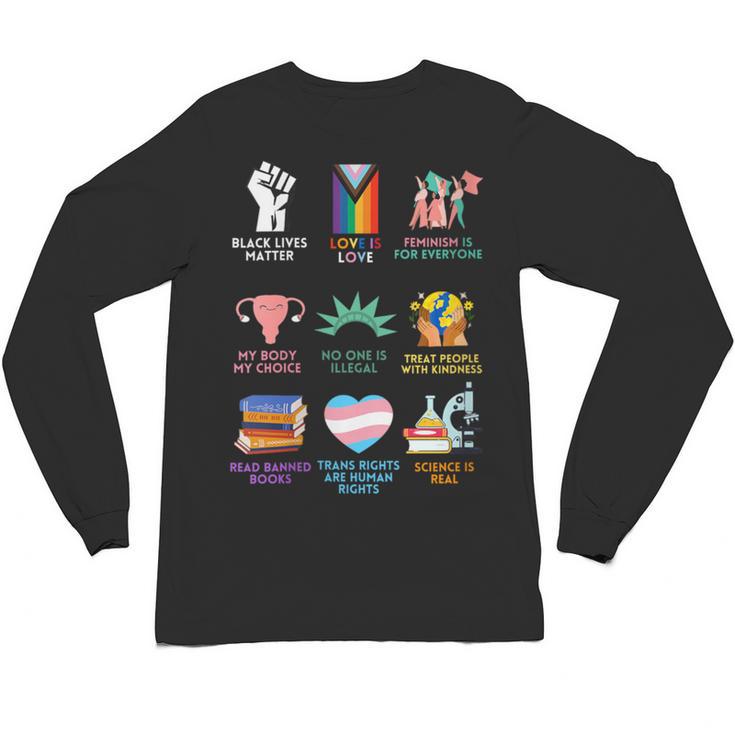 Ally Anti Trump Liberal BLM Love Is Love Banned Books Icons Unisex Long Sleeve T-Shirt