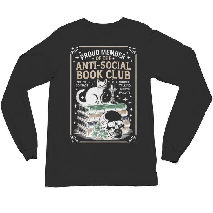 Anti-Social Book-Club Cat Graphic Unisex Long Sleeve T-Shirt
