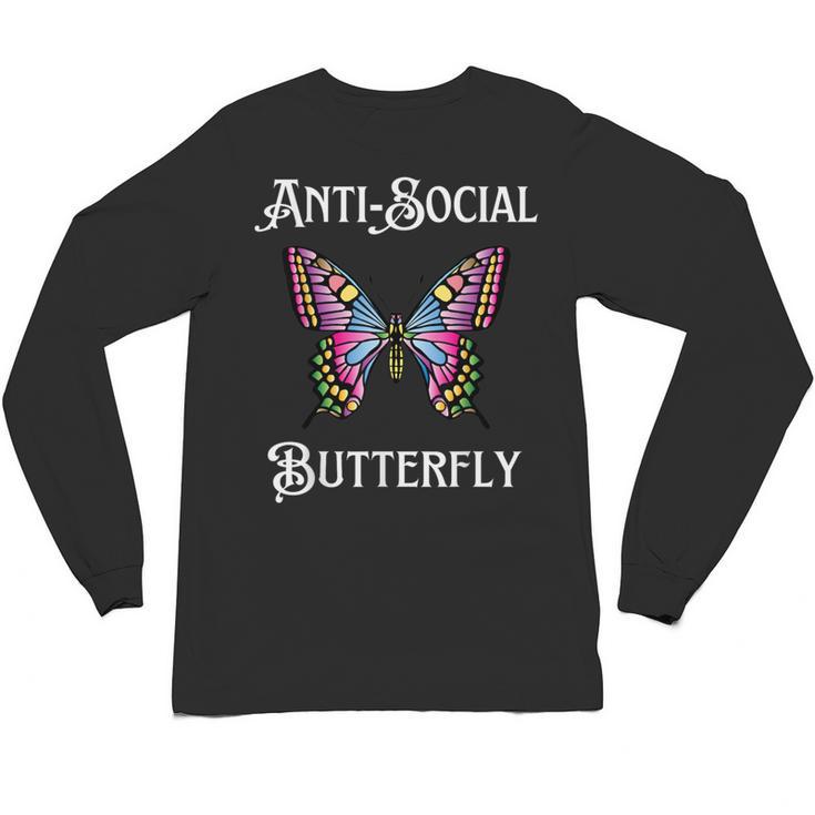 Antisocial Butterfly Aesthetic Introvert For Women Men Unisex Long Sleeve T-Shirt