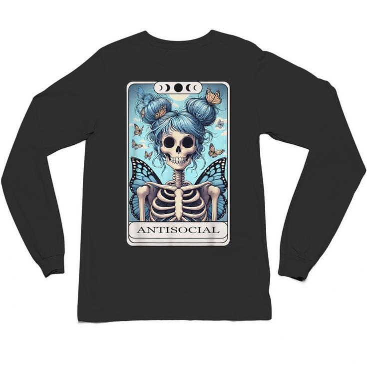 Antisocial Butterfly Tarot Card Introvert Women Stay Home Unisex Long Sleeve T-Shirt