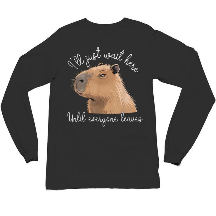 Antisocial Introvert Capybara Sarcastic Humor Unisex Long Sleeve T-Shirt
