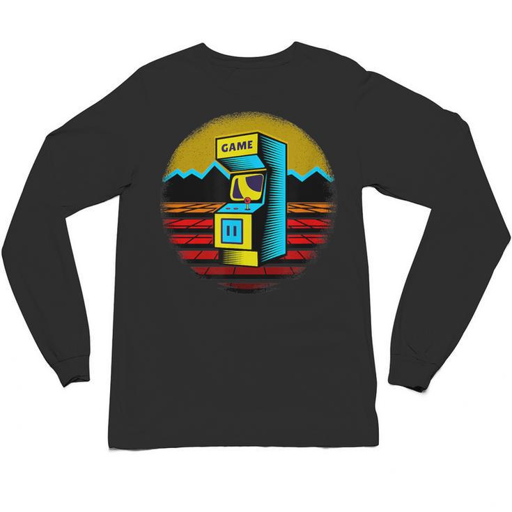 Arcade Game Machine Nostalgia Retro Gamer 80s 90s Unisex Long Sleeve T-Shirt