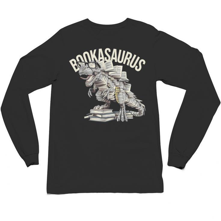 Book Dinosaur Bookworm T-Rex Dino Reading Books Book Unisex Long Sleeve T-Shirt