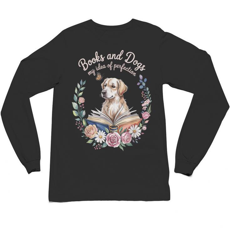 Book And Dog Lover Reading Humor Librarian Unisex Long Sleeve T-Shirt