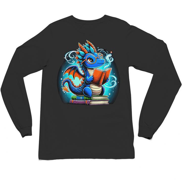 Book Dragon Reading Lover Unisex Long Sleeve T-Shirt