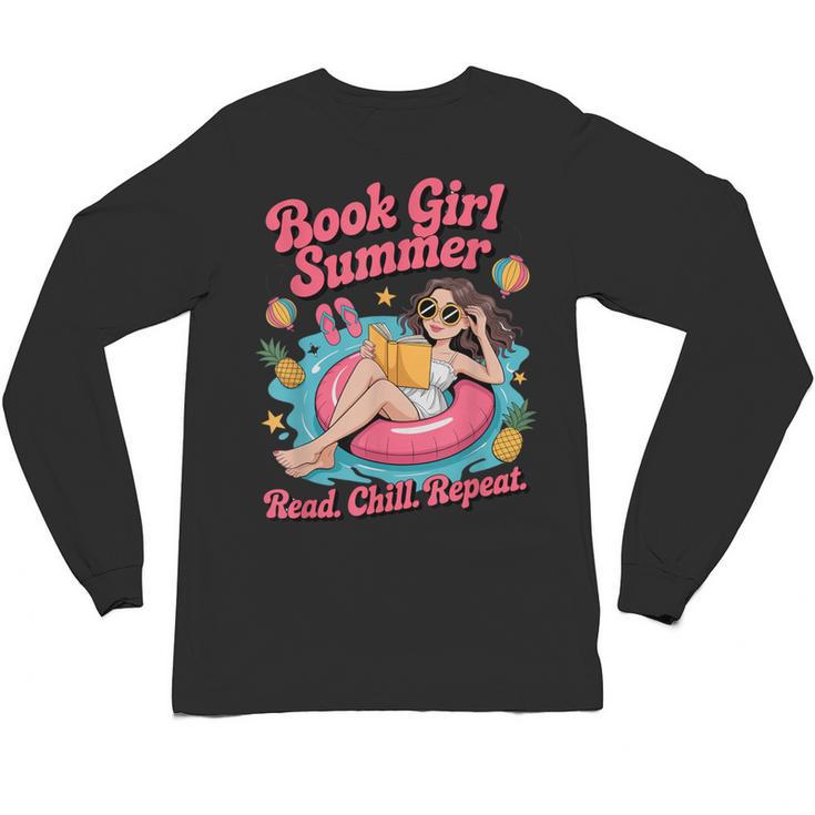 Book Girl Summer Beach Vacation Book Lover Unisex Long Sleeve T-Shirt