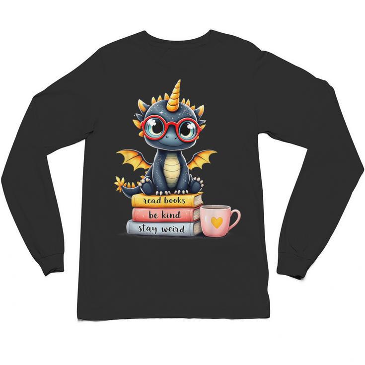 Book Lover Cute Baby Dragon Reading Unisex Long Sleeve T-Shirt