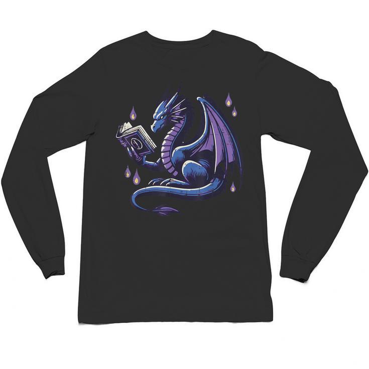 Book Lover Dragon Reading Cool Fantasy Women Girls Kids Men Unisex Long Sleeve T-Shirt