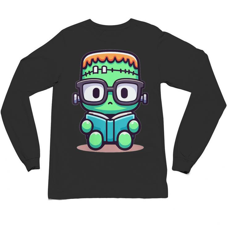 Book Lover Frankenstein's Monster With Reading Glasses Unisex Long Sleeve T-Shirt