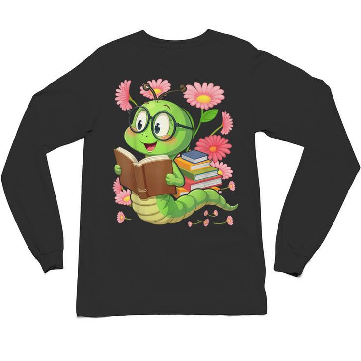 Book Worm Costume World Book Day Cute Kawaii Worm Reading Unisex Long Sleeve T-Shirt