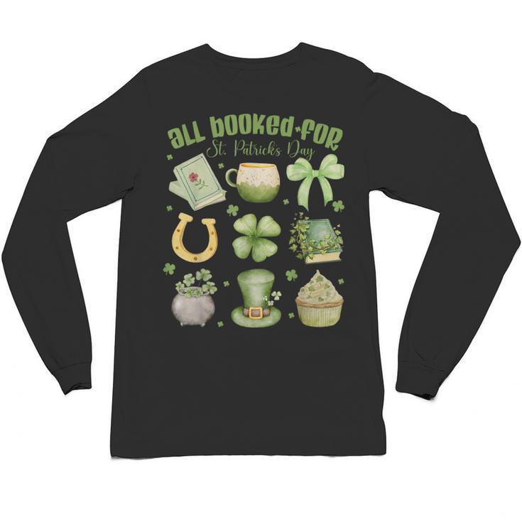 ALL Booked For St Patricks Day Bookish Leprechaun Bookworm Unisex Long Sleeve T-Shirt