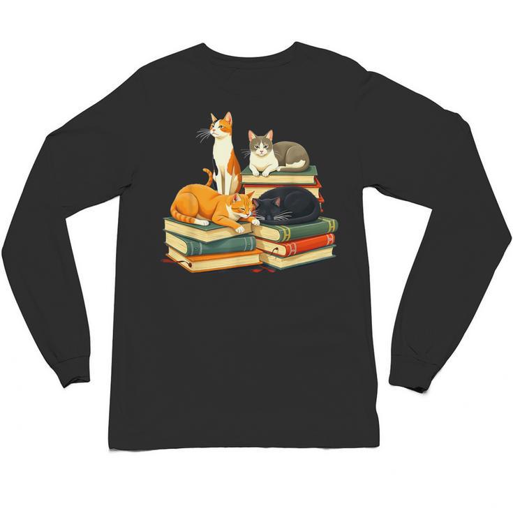 Bookish Cat Lover Cute Reading Squad Books & Kittens Love Unisex Long Sleeve T-Shirt