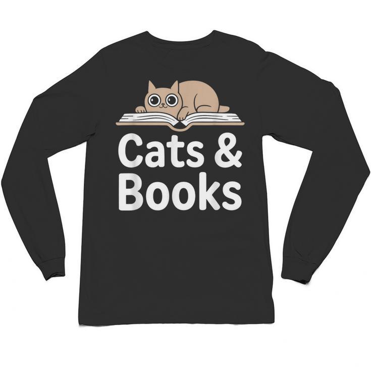Cats And Books Unisex Long Sleeve T-Shirt