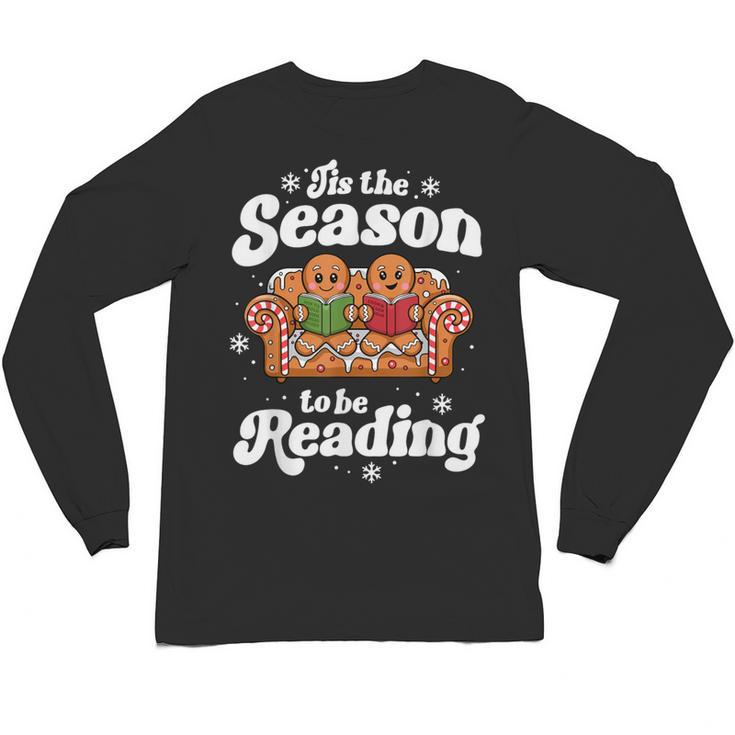 Christmas Book Lover Gingerbread Library Reading Bookaholic Unisex Long Sleeve T-Shirt